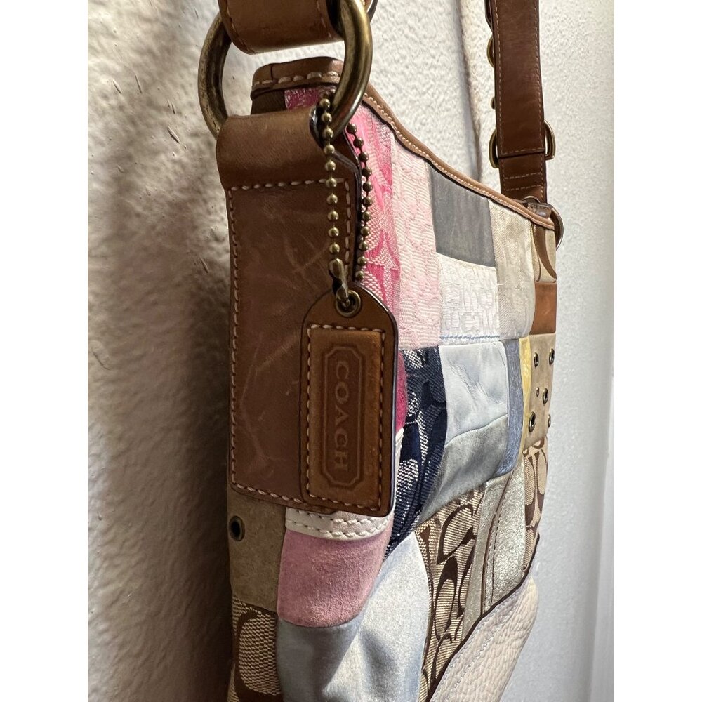 Coach Patchwork Shoulder Bag Multicolor Leather &… - image 4